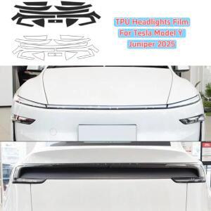 호환Tesla Model Y Juniper 2025 용 검은 TPU 헤드 라이트 필름 투명 미등 보호 방수 자동차 액세서리