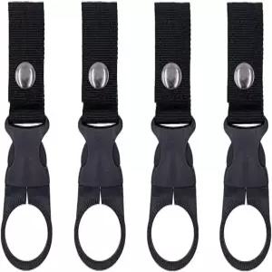 SUSU 블록 4PCS 병 클립 걸이식 휴대용 물병 링 홀더 키체인 미네랄 백팩 벨트 나일론 웨빙 스트랩 야외