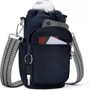 스트랩이 달린 SYTRAH 물병 캐리어 가방 휴대폰 포켓이 지갑 40온스 걷기 하이킹용