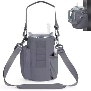 스포츠 뉴 마그네틱 여성용 짐 가방 스트랩 및 휴대폰 포켓이 있는 물병 캐리어 홀더 손잡이가 텀블러