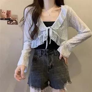 레이스 플라워 숏 가디건