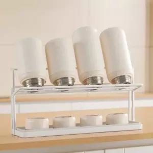 [콩심팥심]2단 텀블러 물 컵 보관 주방 틈새 건조 대 트레이 싱크대2단선반