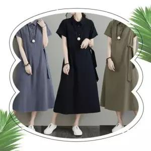 여름 린넨 카라 롱 원피스 3 color -ESB