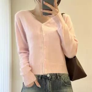 [시즌오프]라쿤니트 오간자 레이어드 브이 울 파스텔 가디건_5