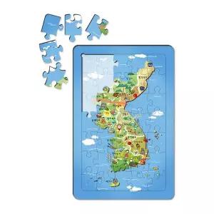 [하프클럽/브이와이]유치원 아이들 수업용 지도 목재 판퍼즐(M)