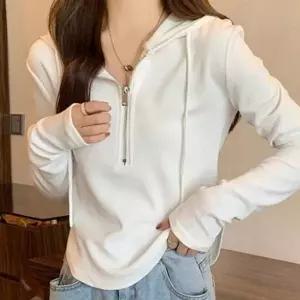 스포티 무드 데일리 무지 후드 반집업