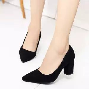 여성 펌프스힐 스웨이드 데일리 뾰족코 베이직 베이직 여성