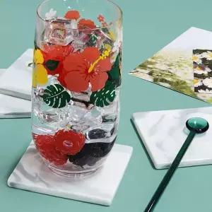 [콩심팥심]찾잔받침 고급 대리석 티코스터 컵받침 사각