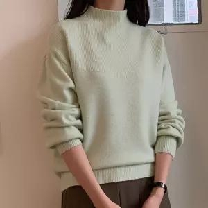 [시즌오프]반목폴라 7컬러 무지 퍼프 레이온 반골지 니트_5