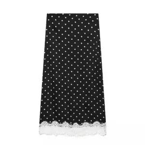 여성 스커트 전용 봄가을 플리츠 트렌디 아이템 프렌치 레이스 일자도트 HT1