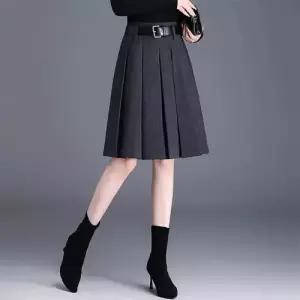 가을 스커트 여성용 A라인 정장 트렌디 아이템 플리츠 HT3