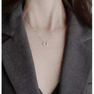 써지컬스틸 큐빅 말발굽 목걸이 3컬러