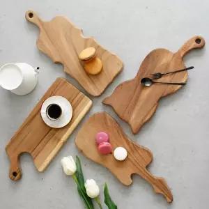 플레이팅 나무도마 예쁜 모양 도마 서빙 보드 빵도마 브레드도마