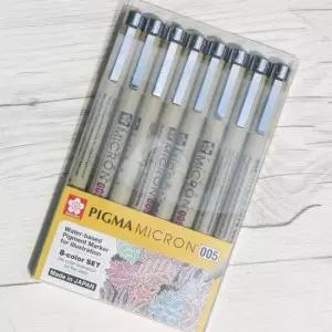 캘리그라피펜 사쿠라 피그마 마이크론 시리즈 0.2mm 8색세트