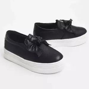 슬립온 리본 밴딩 여성 발편한 통굽 키높이 스니커즈