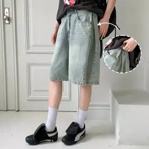 [하프클럽/옷자락]여성 빈티지 워시드 버뮤다 데님 숏팬츠