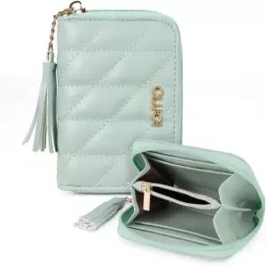 CLUCI 여성용 작은 지갑 가죽 슬림 이중폴드 멀티 카드 홀더 정리 디자이너 탈착식 ID 창 포함