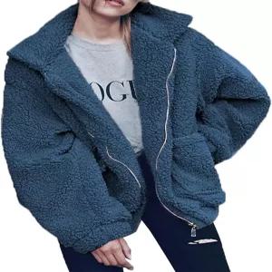 프리티가든 여성 패션 겨울 코트 셰르파 플리스 인조 모피 전단 오버사이즈 트렌디 재킷 따뜻한 아우터