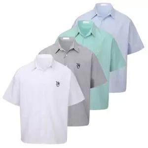 남자 베이직 NYC 코튼 카라넥 반팔 셔츠 RB-SHH-Q026-화이트