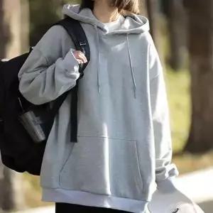 오버핏 무지 베이직 긴팔후드티셔츠 00439 루즈핏후드티