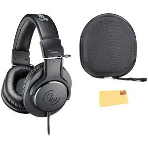 오디오 테크니카 번들 ATH 모니터 블랙 프로페셔널 헤드폰 케이스가 있는 M20X 오스틴