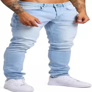 롱비다 남성용 슬림 핏 찢어진 스트레치 스키니 진 디스트레스 테이퍼드 레그 패션 팬츠