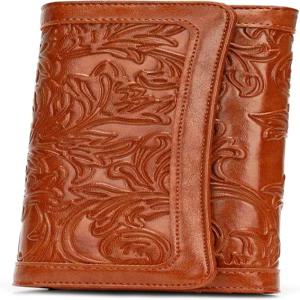 MEITRUE 여성 지갑 가죽 RFID 차단 삼중 엠보싱 롱 클러치 카드 홀더 휴대폰 체크북 정리함