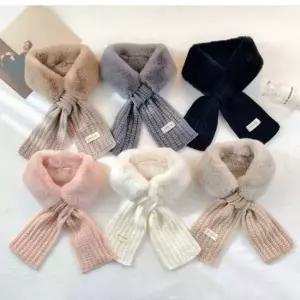 여성 6컬러 페이크퍼 보들 눈꽃 목도리 쁘띠 머플러 목도리