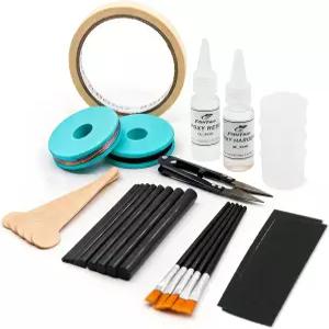 에폭시가 포함된 FishTrip 낚싯대 수리 키트 10개 탄소 섬유 스틱 극 제작 AB 소금물 담수 방적 주조용