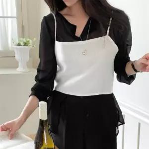 [시즌오프]여름 트렌디 무지 크롭 탑 레이어드 뷔스티에_5