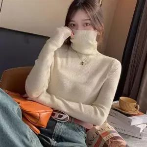 골지 여성 폴라티 터틀넥 목폴라 긴팔 니트 티셔츠