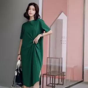 트위스트 반팔 롱 원피스 빅사이즈 캐주얼 편한