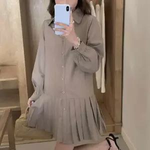 심플 플리츠 카라 미니 원피스 셔츠형 여친룩 봄가을