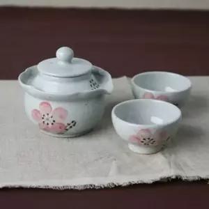 백자 왕벚꽃 여행다기 2인세트 다기세트 여행다기 예쁜잔