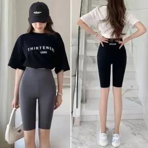 스포츠웨어 5부레깅스 심리스 봉제선없는 하이웨스트 여성 신축성