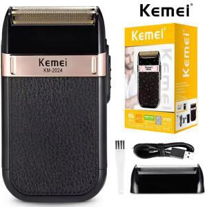 케메이 KM-2024 USB 충전식 전기면도기 추가 커터 헤드 왕복형 트윈 블레이드 수염 트리머