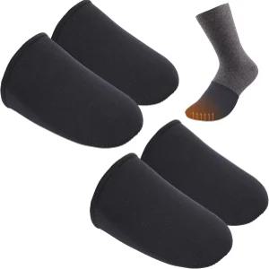 2켤레 3mm 네오프렌 토 워머 - 커버 부츠 겨울용 보온 풋 캡 양말 신발 안에 착용