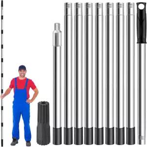 페인트 롤러 연장 폴 11.8피트 10개의 세그먼트 경량 스테인리스강 텔레스코픽 테이퍼드 어댑터가 있는 및