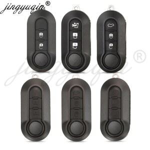 호환 Jingyuqin 2/3BTN 원격 자동차 키 쉘 케이스 Fiat 500 Panda Punto Bravo Ducato 푸조 복서 시트로엥 점퍼 자동 Uncut Blade