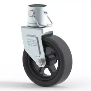 1500파운드 6인치 트레일러 잭 스위블 캐스터 교체 스포크 휠 및 핀 업그레이드 실버