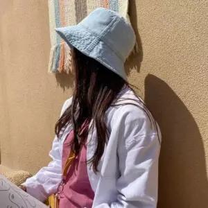 모자쇼핑몰봄 데님 여행 바캉스 여성 무지 신혼 패션 여성여름모자 벙거지 청모자