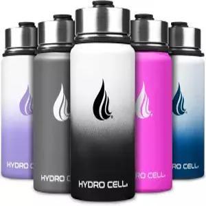 빨대가 달린 하이드로 셀 스테인리스 스틸 단열 물병 - 차갑고 뜨거운 음료용 나사 캡이 있는 금속 진공