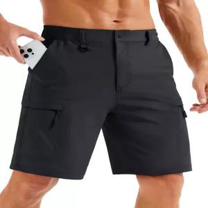 마그콤센 남성 하이킹 카고 반바지 퀵 드라이 경량 9인치 골프 여름 캐주얼 워크 아웃도어 지퍼 포켓 5개