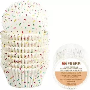 화이트 컵케이크 라이너 Gifbera 표준 베이킹 컵 무취 그리스 방지 종이 머핀 포장지 200팩