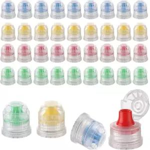 28mm 물병용 푸시 풀 교체 캡 - 소다 및 스포츠 40개 컬러풀 플립 커버 플라스틱 뚜껑 실내 또는 실외 적합