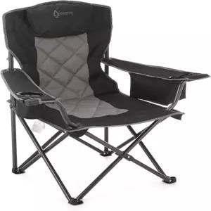 ARROW 야외 휴대용 디럭스 접이식 캠프 쿼드 체어(레스트 ) 유리 및 컵 홀더 암레스트 6캔 쿨러 헤비 듀티