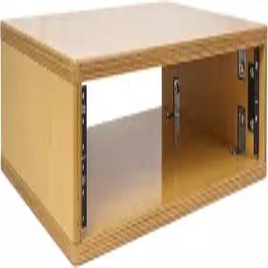 사운드 타운 DIY 2U 스튜디오 랙 견고한 발트 자작나무 합판 녹음실용 골든 오크 홈 스튜디오(SDRK-Y2)