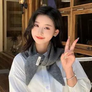 [하프클럽/]6컬러 울100 모던룩 삼각 니트목도리 쁘띠스카프