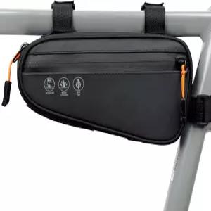 NDakter 자전거 삼각형 프레임 백 측면 포켓 2개가 있는 보관 파우치 휴대폰용 3-in-1 탑 튜브 MTB 산악