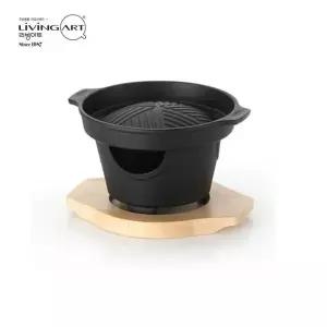 [하프클럽/]리빙아트 불판 무쇠 미니화로 17cm 그릴불판 멀티팬